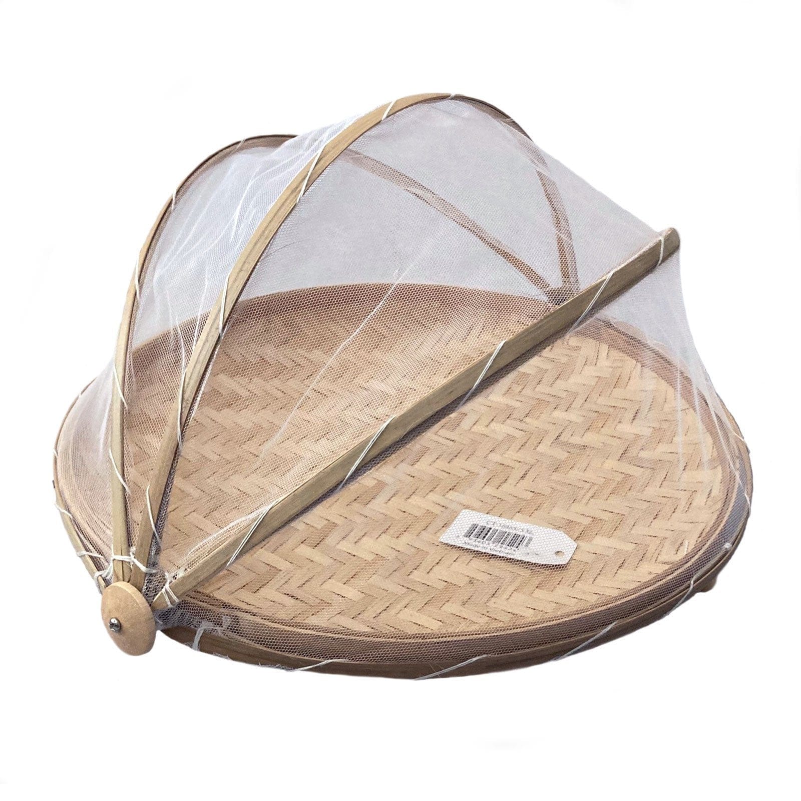 Large Mesh Food Cover with Bamboo Tray