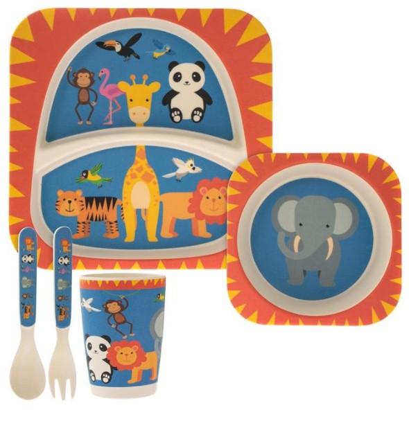 Zoo 5 Piece Eco-friendly Bamboo Dining Set.