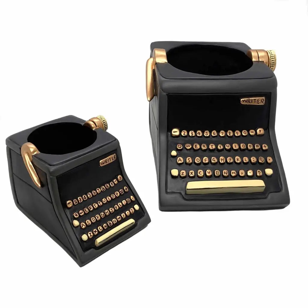 BLACK WRITER Planter - Typewriter Pot Planter / Pen Holder -