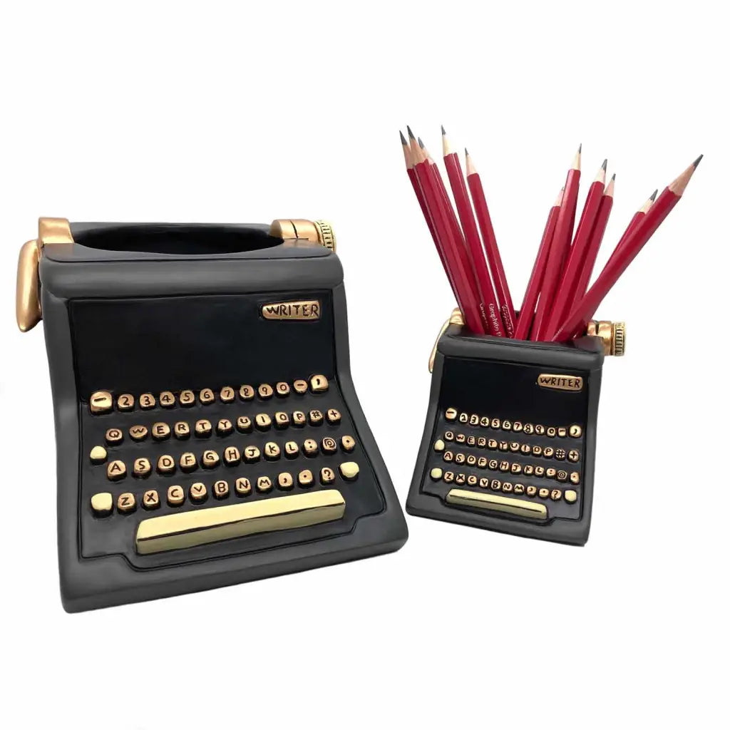 BLACK WRITER Planter - Typewriter Pot Planter / Pen Holder -