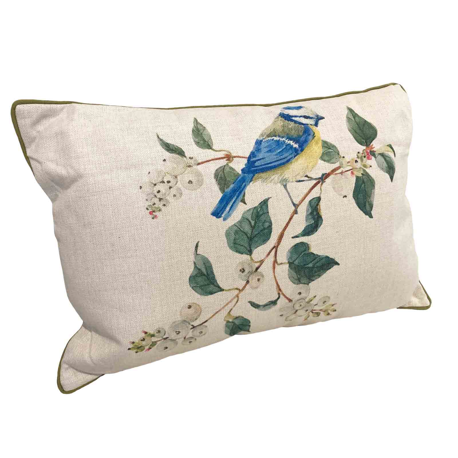 Blue Bird Linen Decorator Cushion - 40cm x 60cm