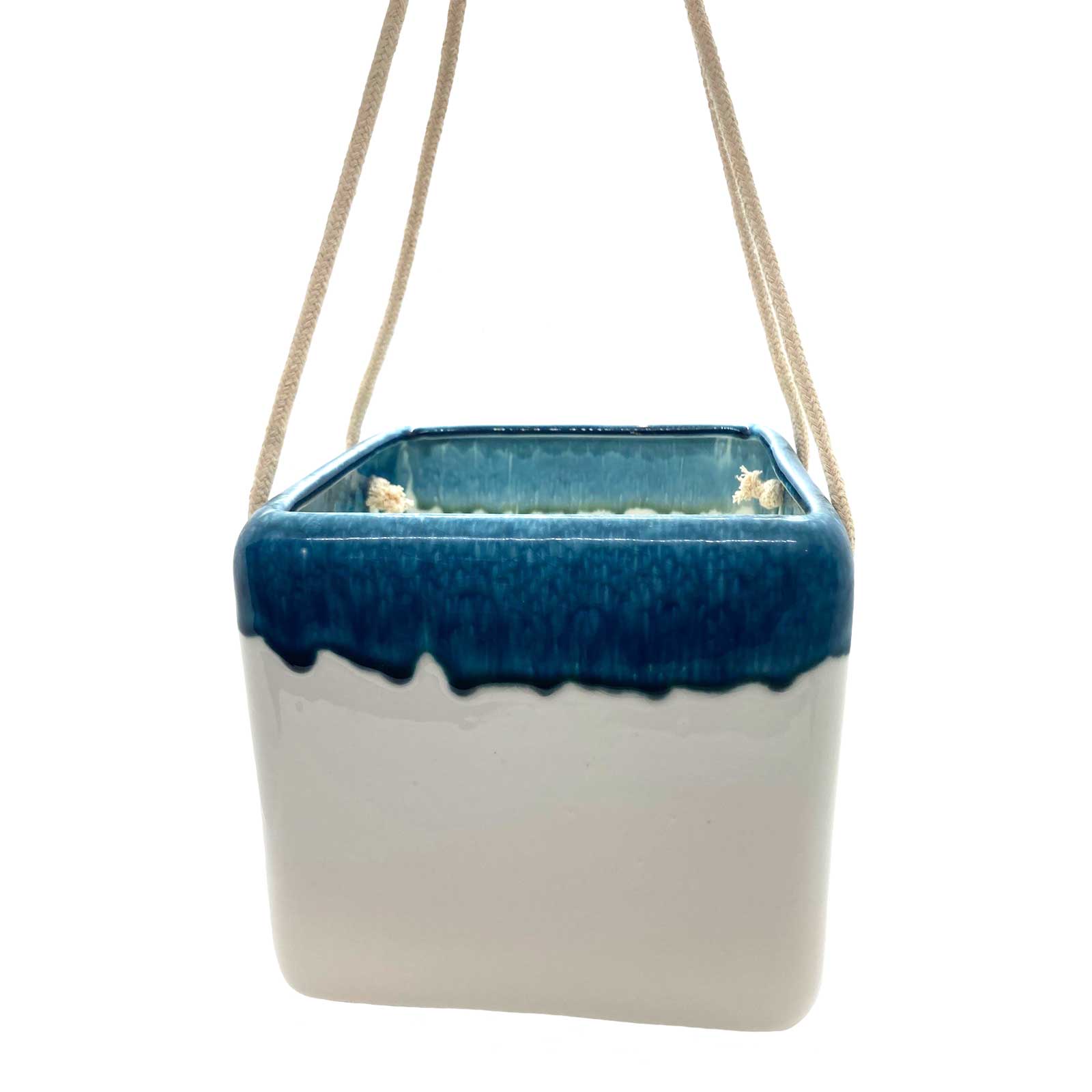 Large Ceramic Drip Glaze Hanging Planter