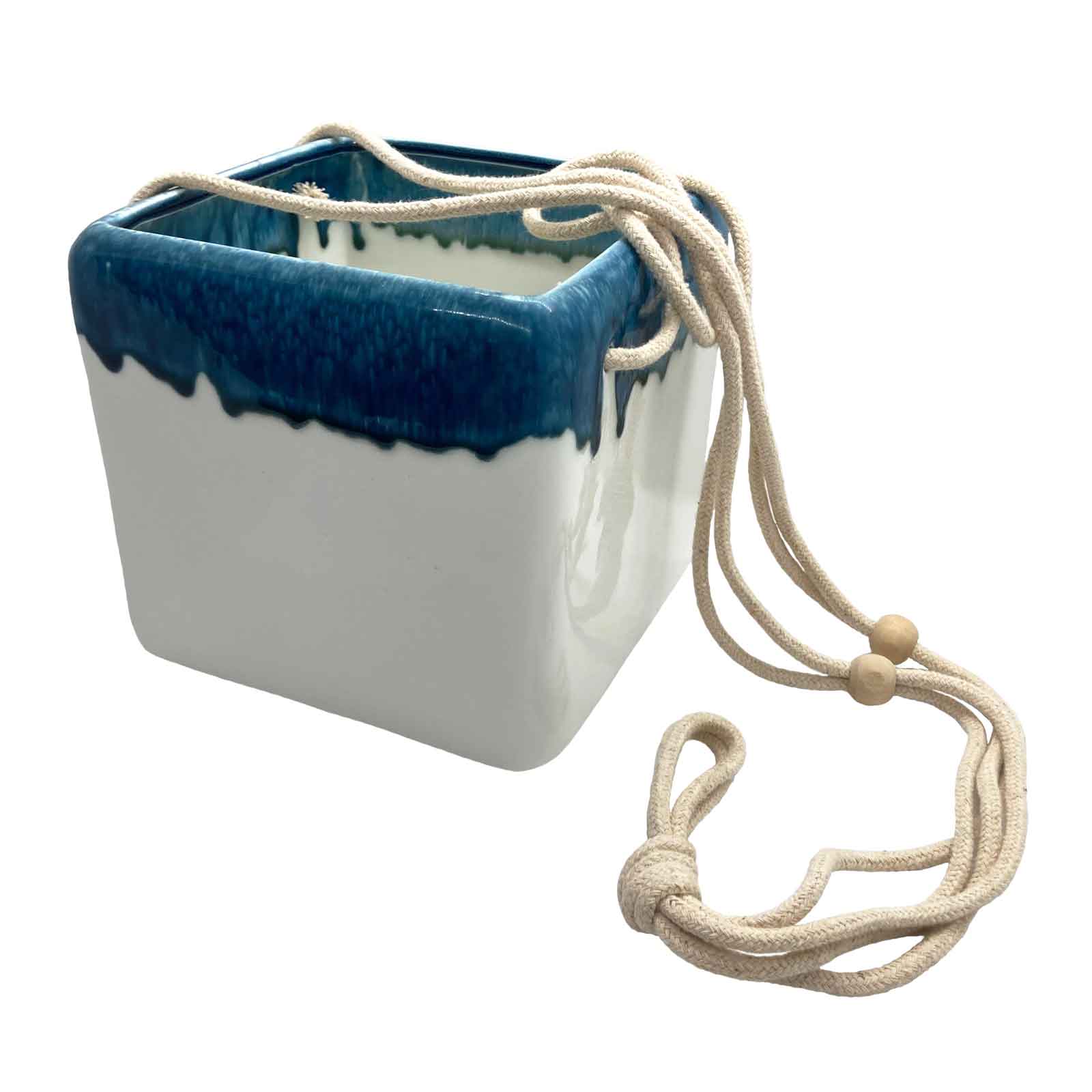 Large Ceramic Drip Glaze Hanging Planter