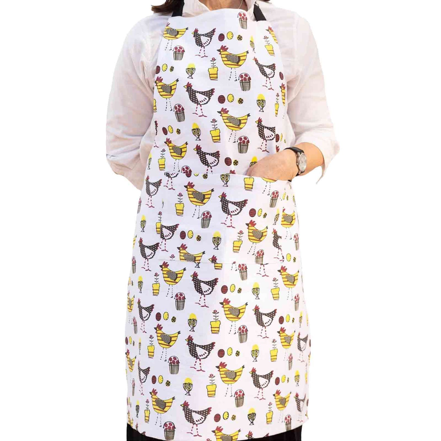 CHICKENS Heavy Drill Cotton Apron - Hello Homewares