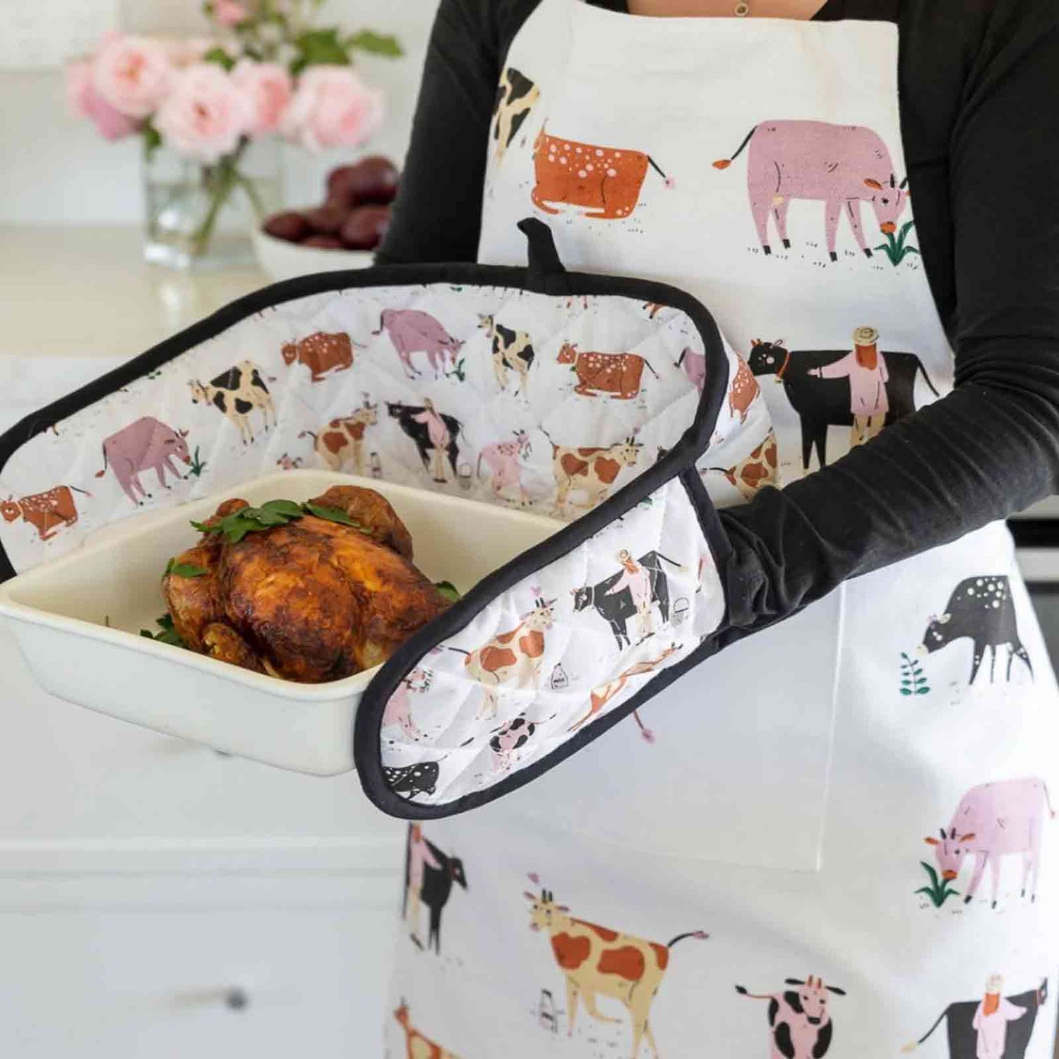 Dairy Cows Heavy Drill Apron & Dairy Cows Double Oven Glove