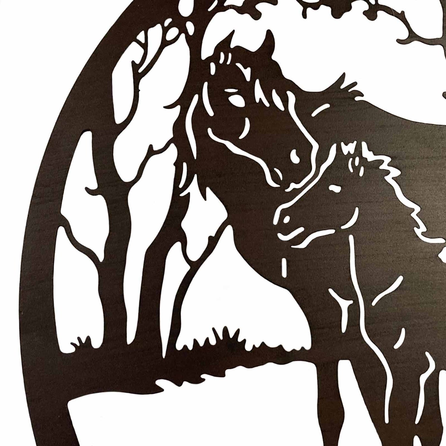 60cm Horses Outdoor Iron Wall Decor