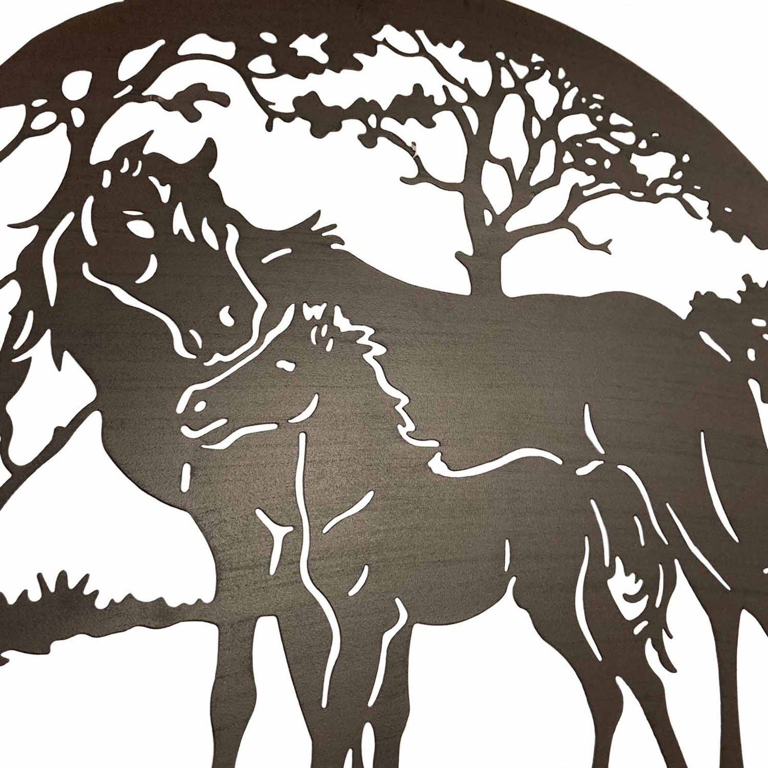 60cm Horses Outdoor Iron Wall Decor