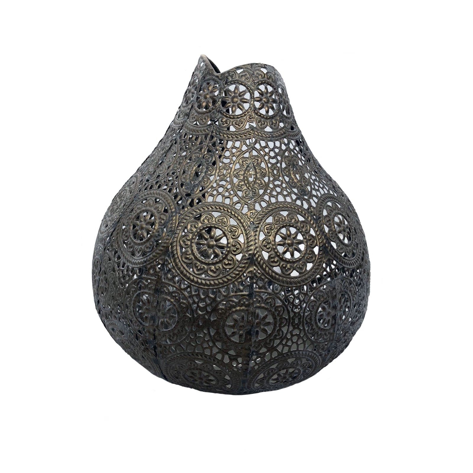 Back of Filigree Metal Candle Holder