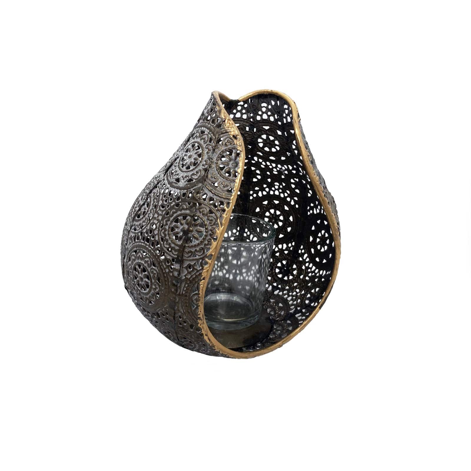 Small Filigree Metal Candle Holder