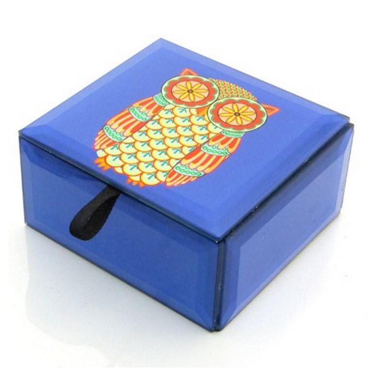 Owl Glass Jewellery Box.