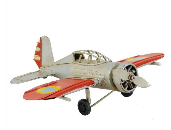 Silver Mini Roamer Plane - Small Vintage Style Metal Plane.