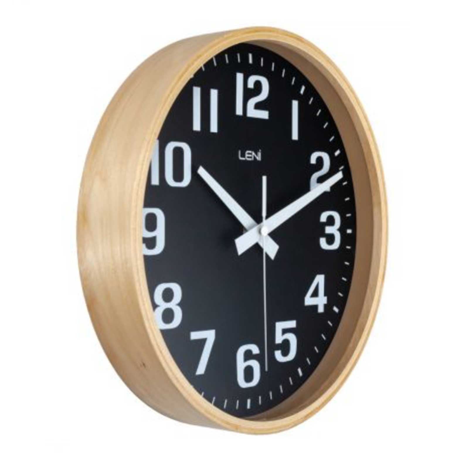 26cm Black Leni Silent Wood Wall Clock
