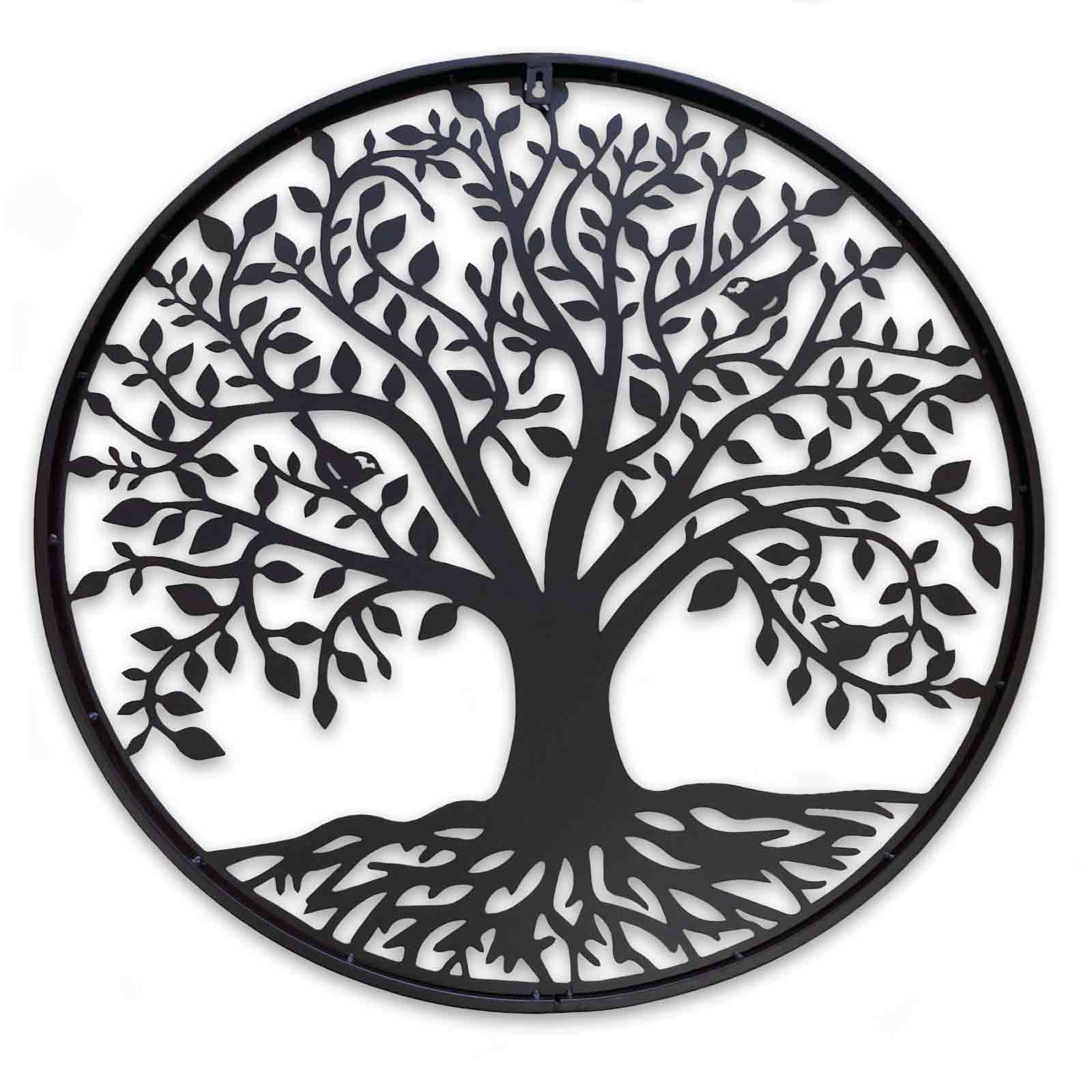 99cm Black Tree Round Wall Decor - Hello Homewares