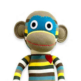 Charlie 70cm striped sock monkey plush toy