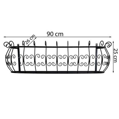 90cm Parisian Style Iron Window Box Wall Planter