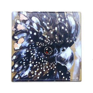 Amanda Brooks Black Galah Australian Bird Stone Coaster