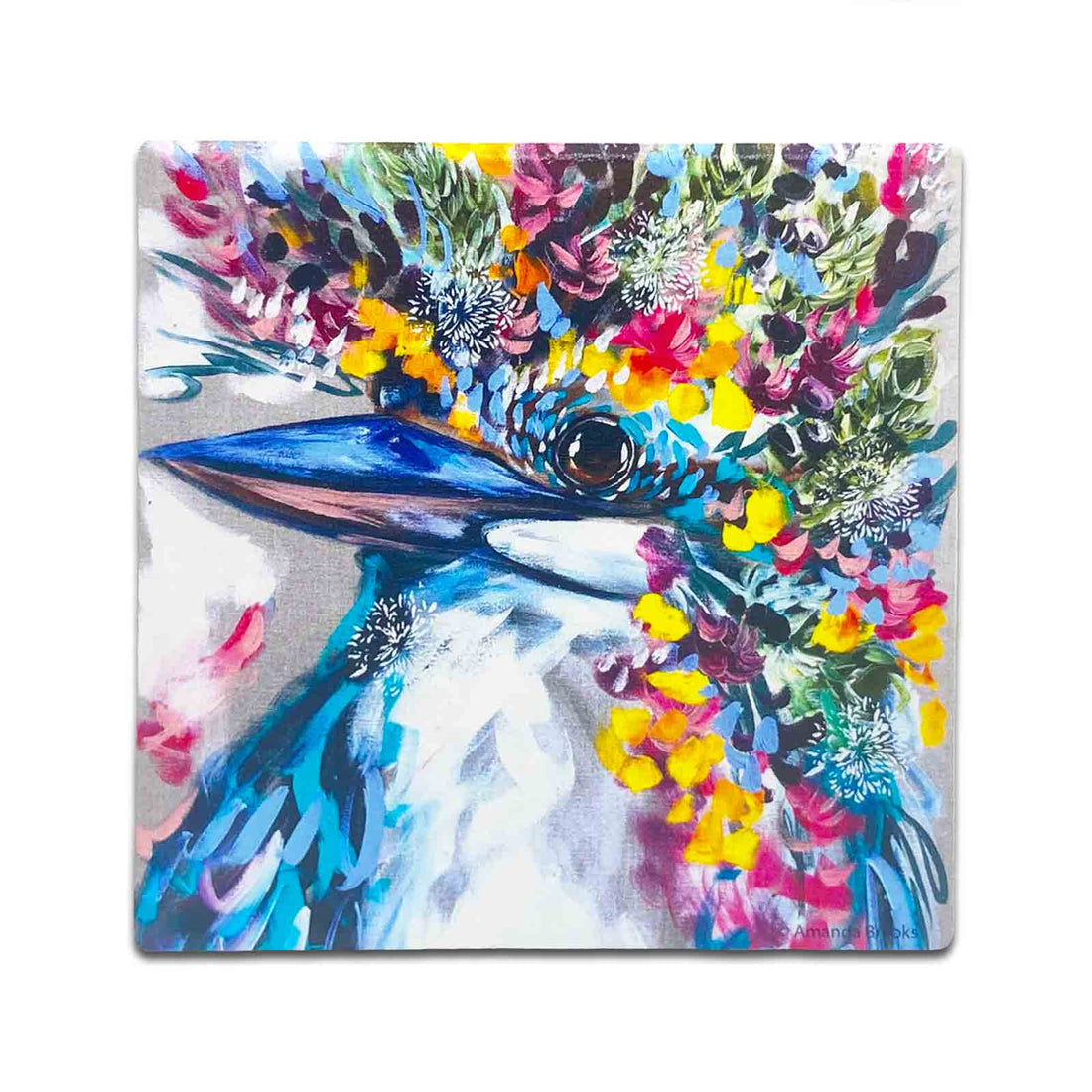 Amanda Brooks Carletta Kookaburra Australian Birds Dolomite Stone Absorbent Souvenir Coaster