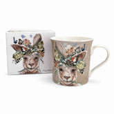 Kangaroo and Wren 300ml New Bone China mug with matching illustrated gift box by Amanda Brooks.

