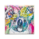 Amanda Brooks Koala & Wren dolomite stone coaster – Australian artist wildlife artwork