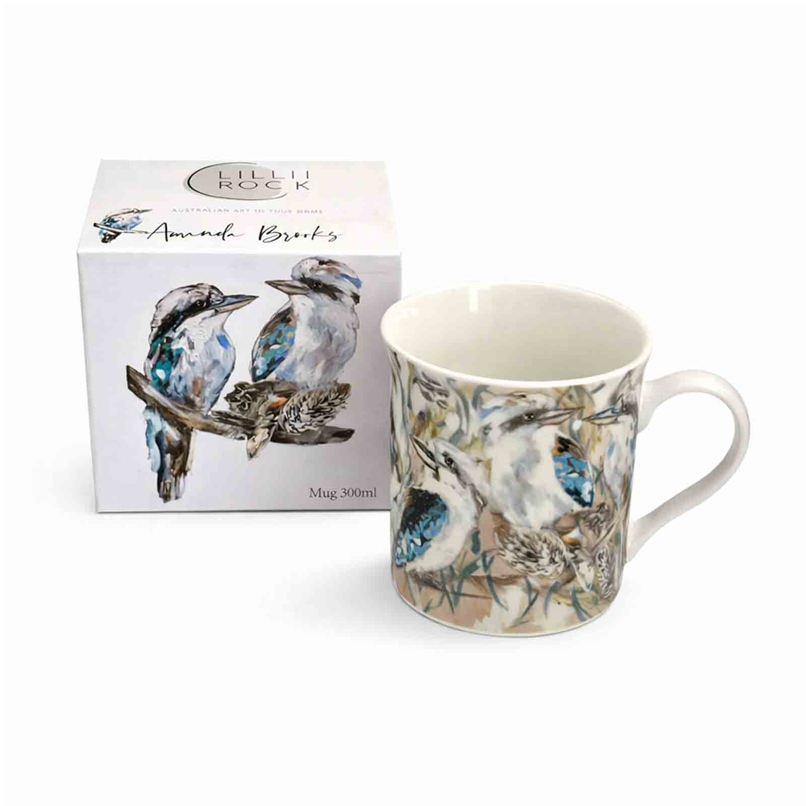 Amanda Brooks 300ml Kookaburra and Banksia new bone china gift boxed coffee mug
