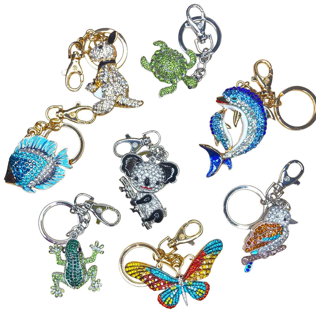 Australian Animal "Aussie Bling" Metal Keyring