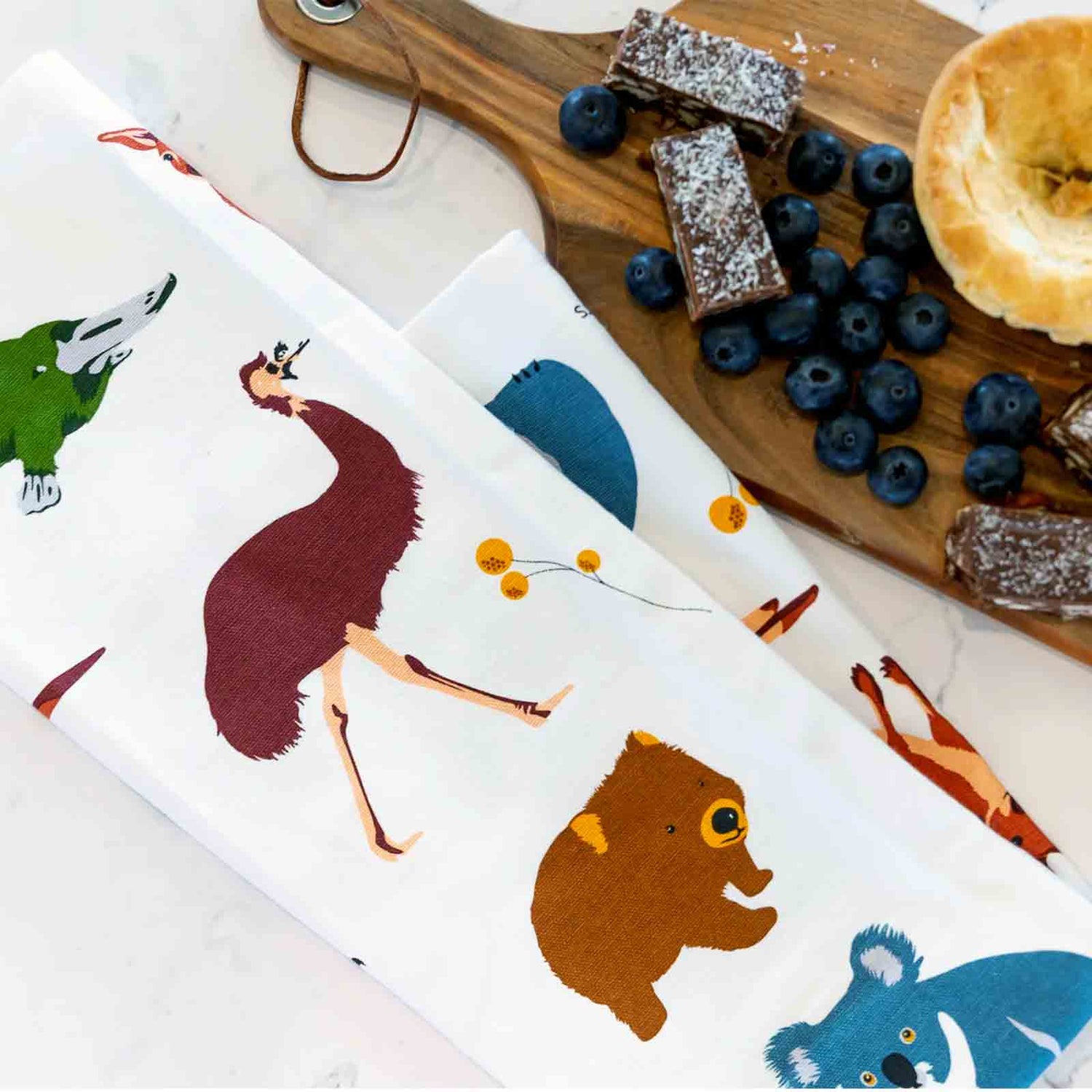 Australian Animals 100% Cotton Tea Towel