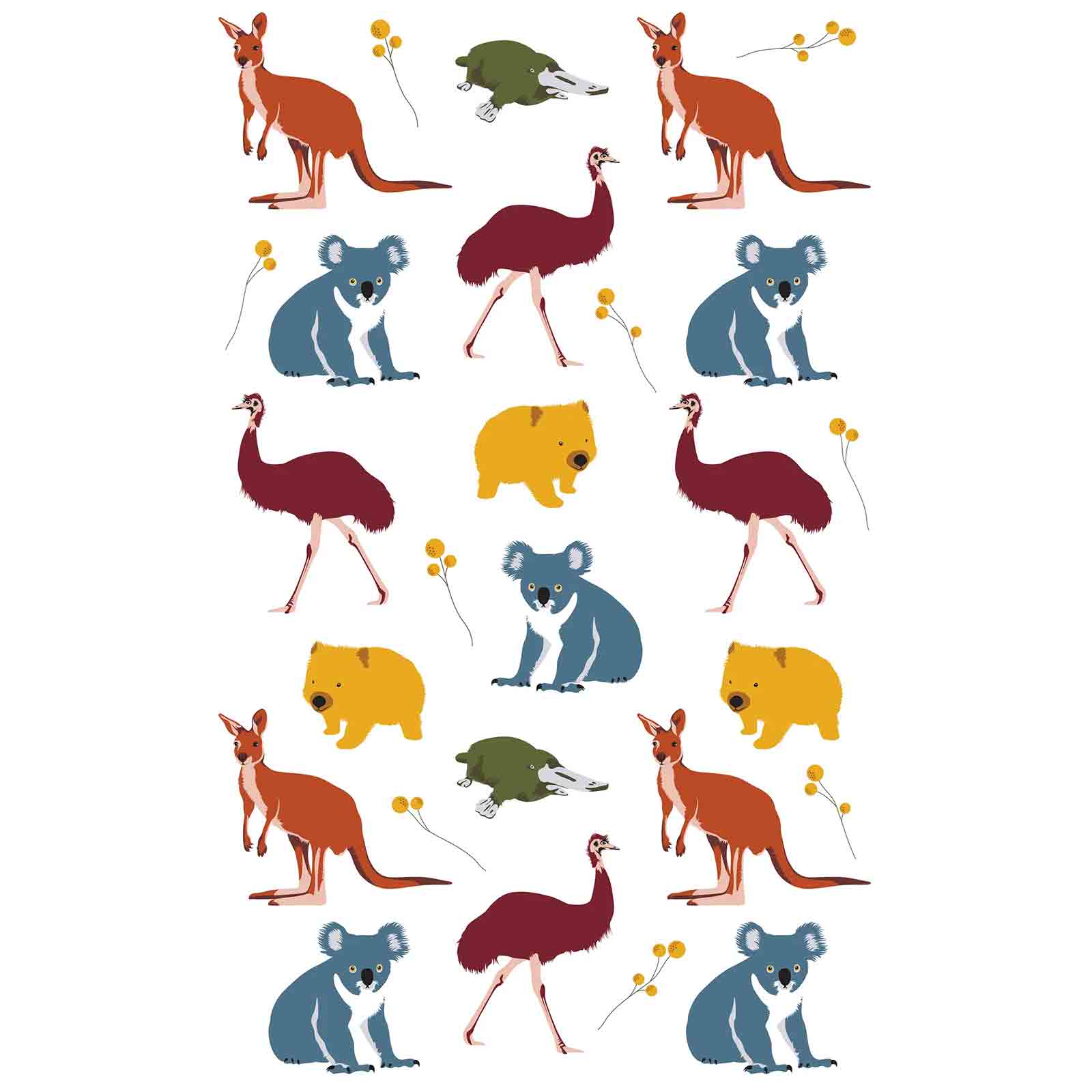 Australian Animals 100% Cotton Tea Towel