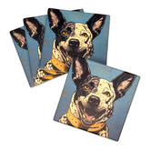 Australian Cattle Dog Set of Ceramic Coasters with Metal Stand