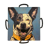 Australian Cattle Dog Set of Ceramic Coasters with Metal Stand