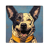 Australian Cattle Dog Set of Ceramic Coasters with Metal Stand
