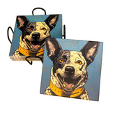 Australian Cattle Dog Set of Ceramic Coasters with Metal Stand