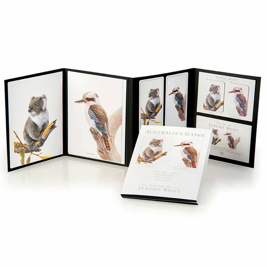 Jeremy Boot Australian Icons Gift Folder - Blank Cards, Gift Cards, Bookmarks, Magnets - Koala, Kookaburra