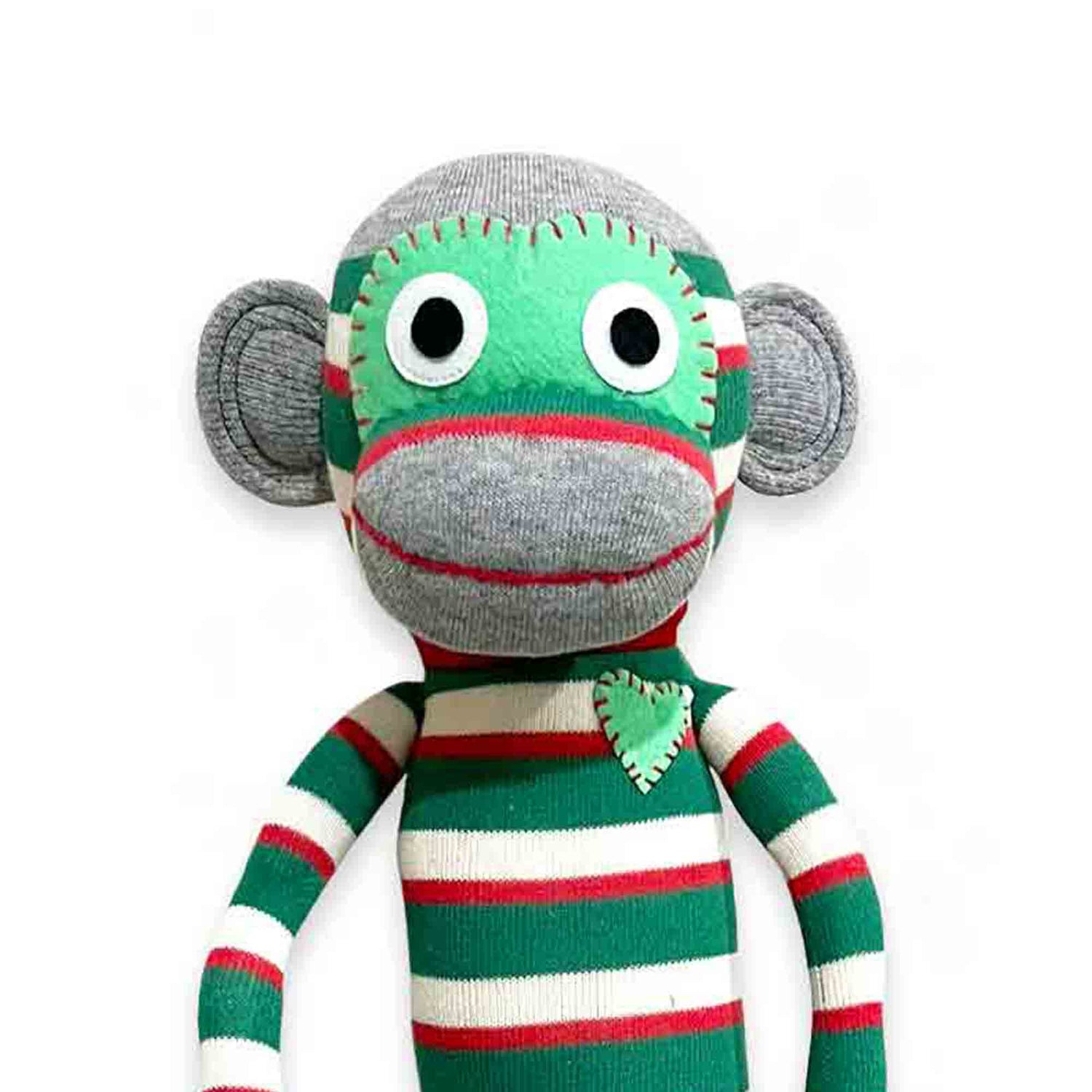 Barnaby 70cm striped sock monkey plush toy
