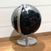 Black and Silver Desktop World Globe on Metal Stand