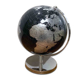 Black and Silver Desktop World Globe on Metal Stand