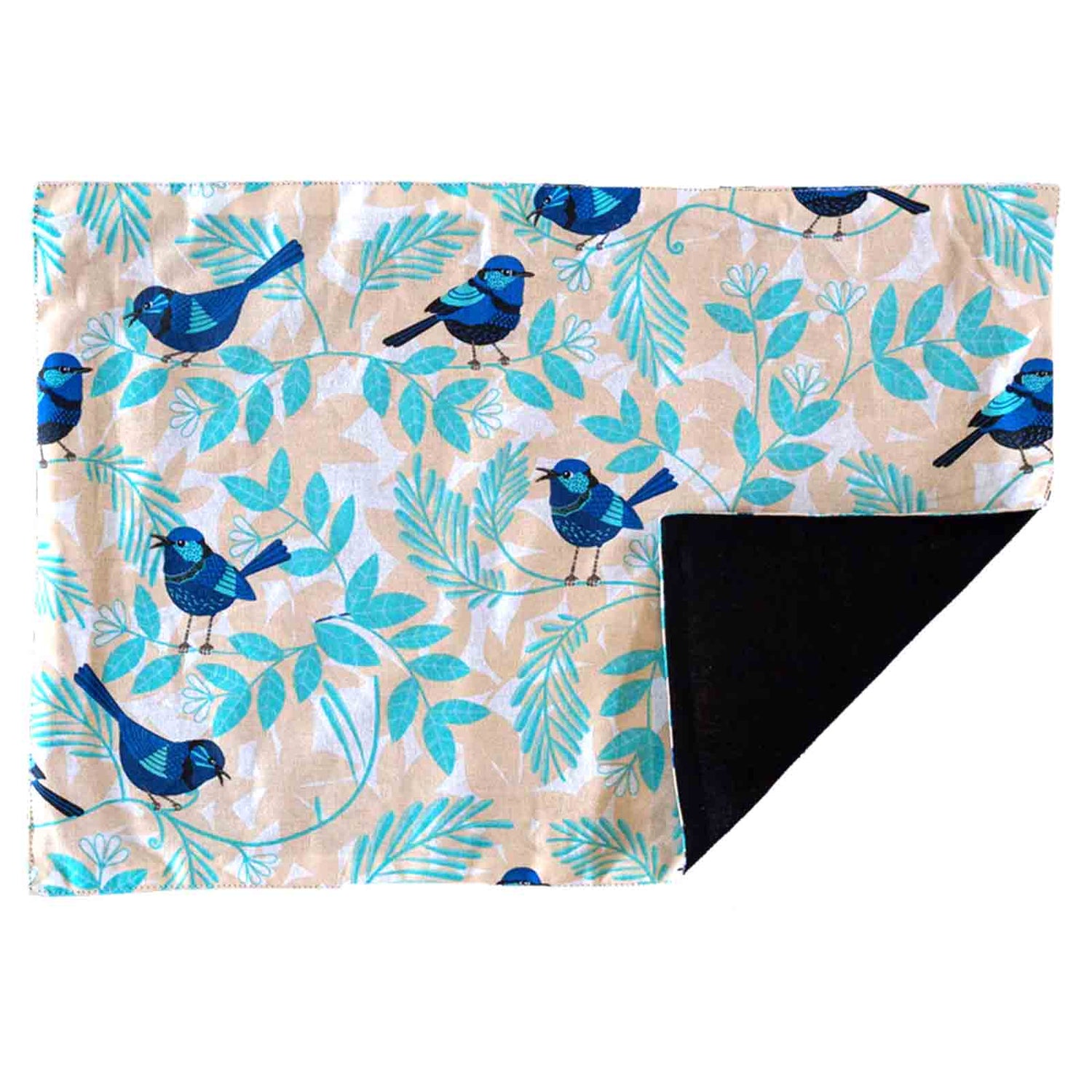 Blue Wren 100% Cotton Fabric Placemat - Set of 4