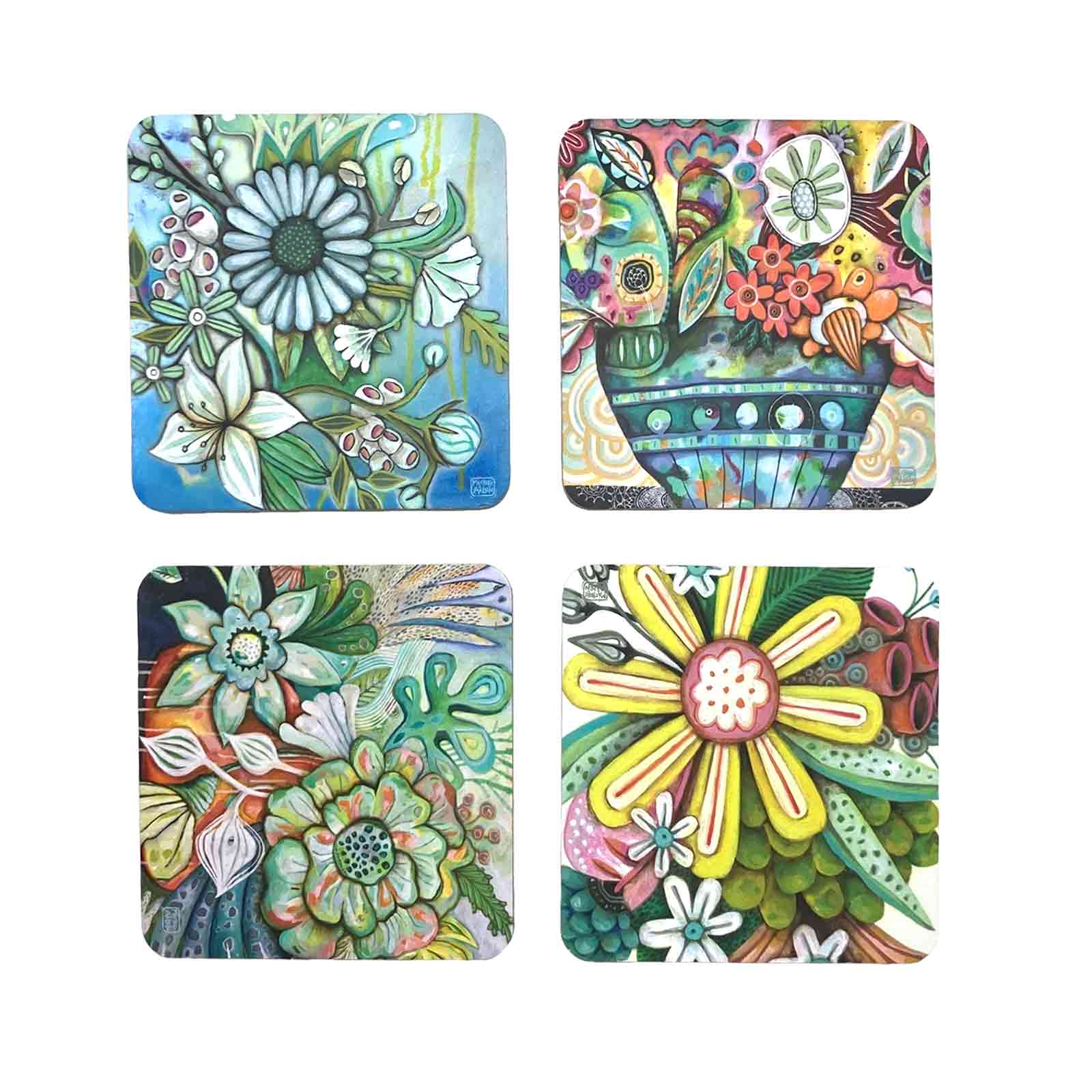 Bountiful Blooms Set of 4 Coasters - Allen Designs