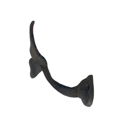 Brown Cast Iron Metal Whale Tail Wall Hook