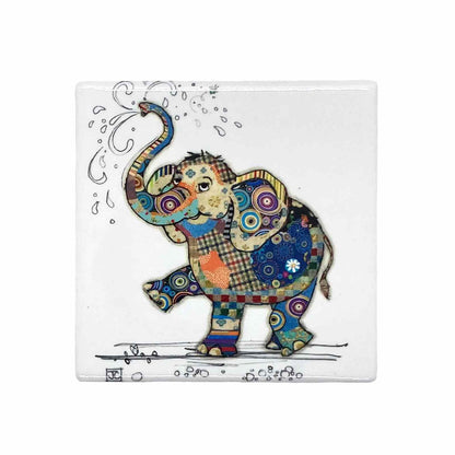 Bug Art Kooks Eddie Elephant Ceramic Coaster