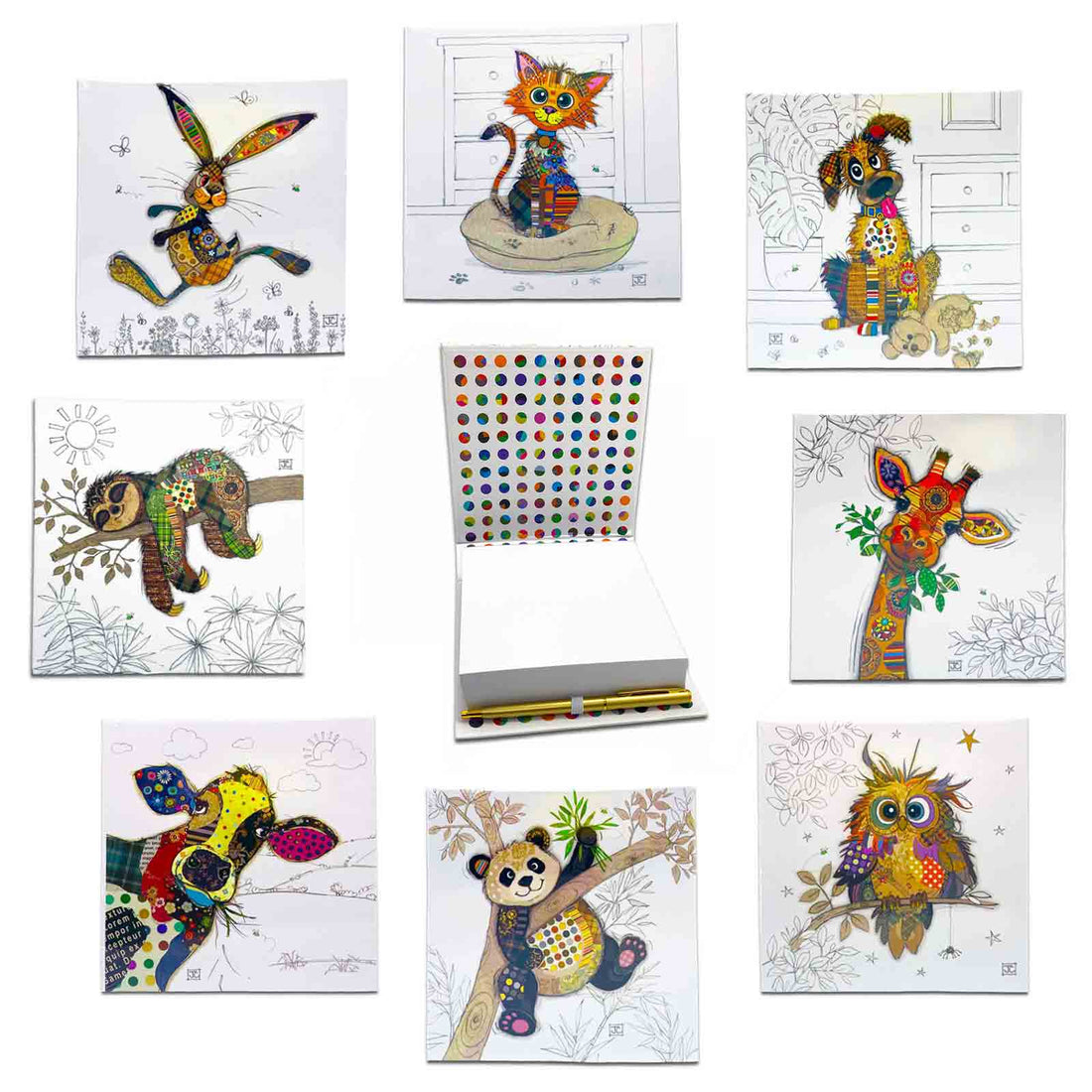 Bug Art Kooks Memo Pad with Pen - 8 Designs Available Hardcover