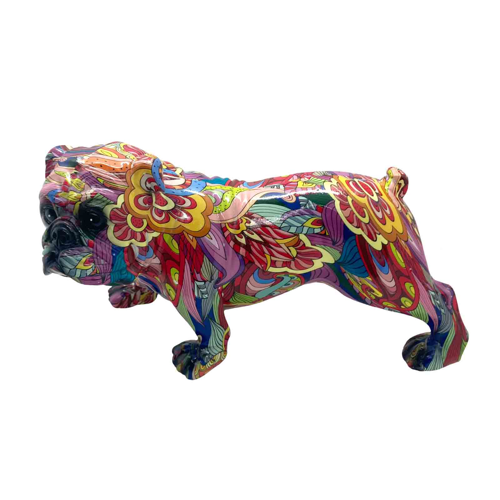 Resin Bulldog Groovy Art Sculpture Ornament