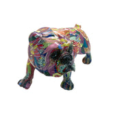 Resin Bulldog Groovy Art Sculpture Ornament