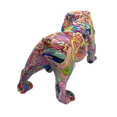 Resin Bulldog Groovy Art Sculpture Ornament
