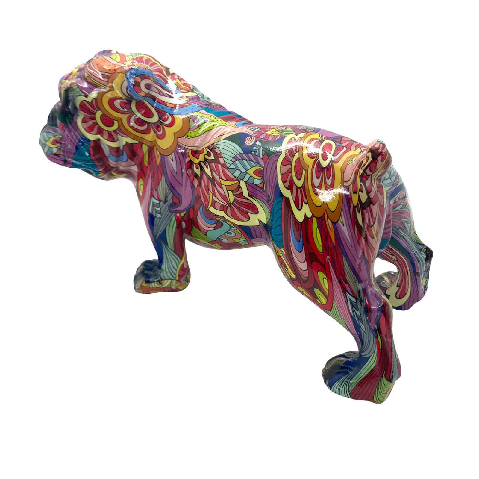 Resin Bulldog Groovy Art Sculpture Ornament