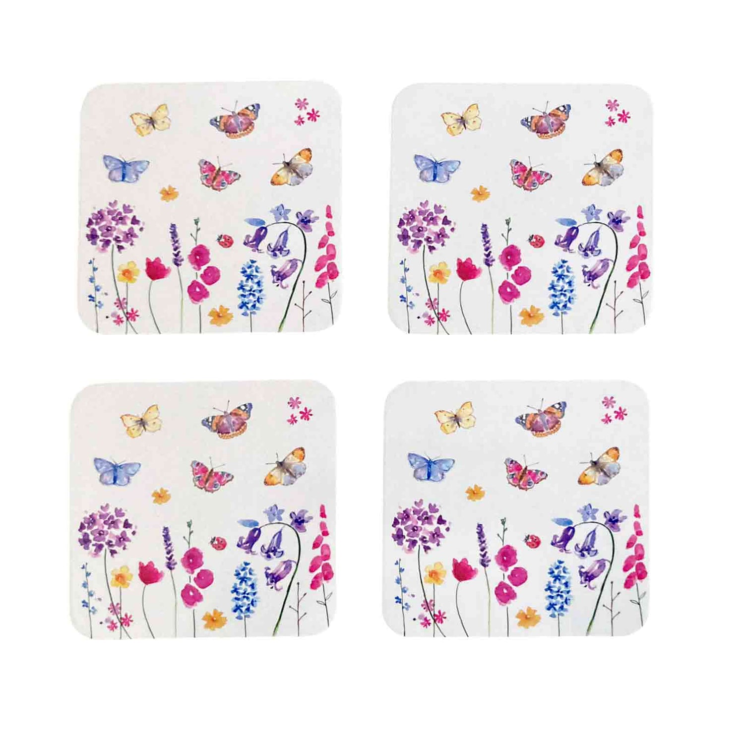 Butterfly Garden Coasters Set of 4