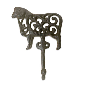 Rustic Ram Metal Wall Hook - Sheep
