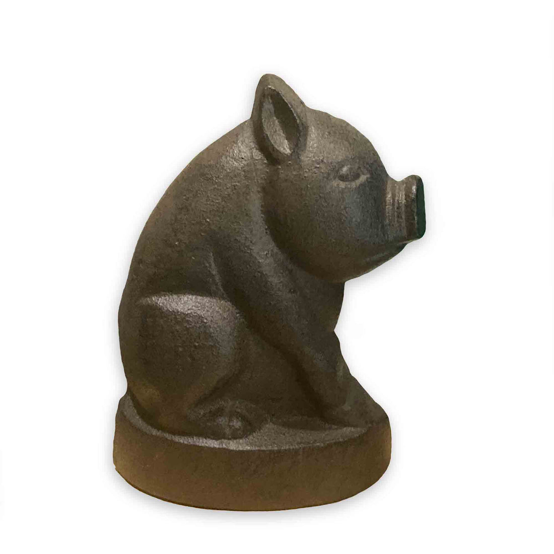 Cast Iron pig doorstop on a white background