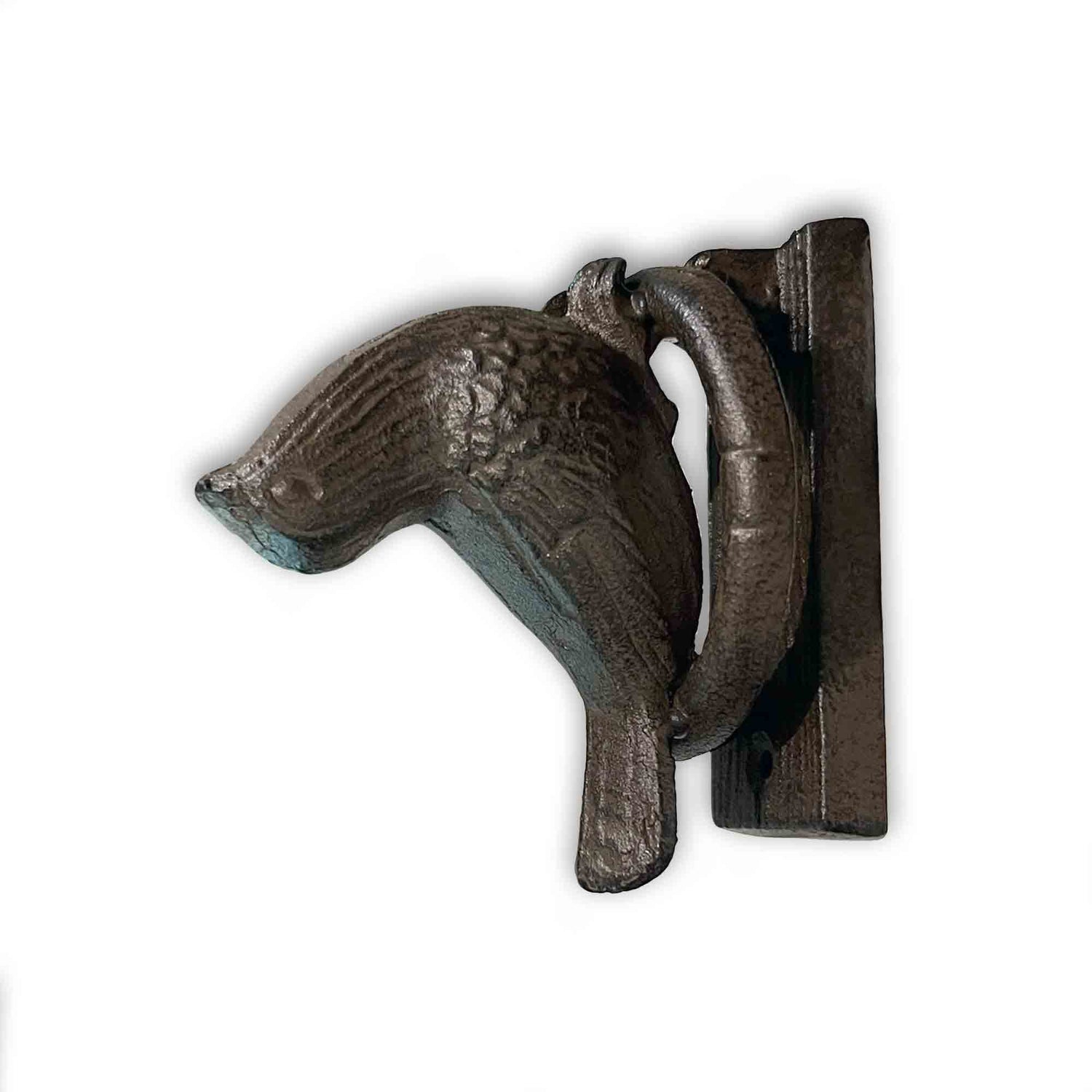 Decorative cast iron metal bird door knocker