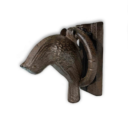 Decorative cast iron metal bird door knocker