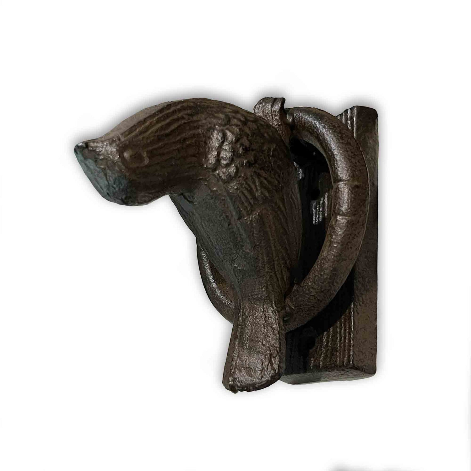 Decorative cast iron metal bird door knocker